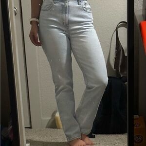 Abercrombie & Fitch Women's 90s Straight Ultra High Rise Light Blue Jeans